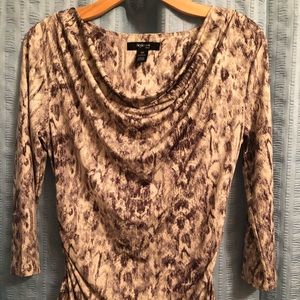 Style & Co Gold Drape Top Petite Medium